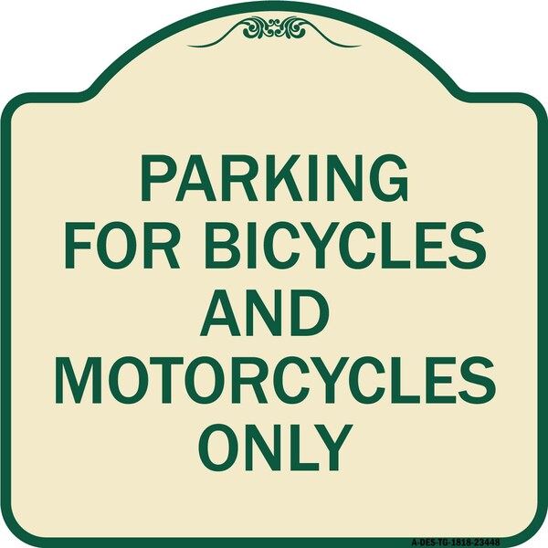Signmission Parking for Bicycles and Motorcycles Heavy-Gauge Aluminum Sign, 18" x 18", TG-1818-23448 A-DES-TG-1818-23448 - main